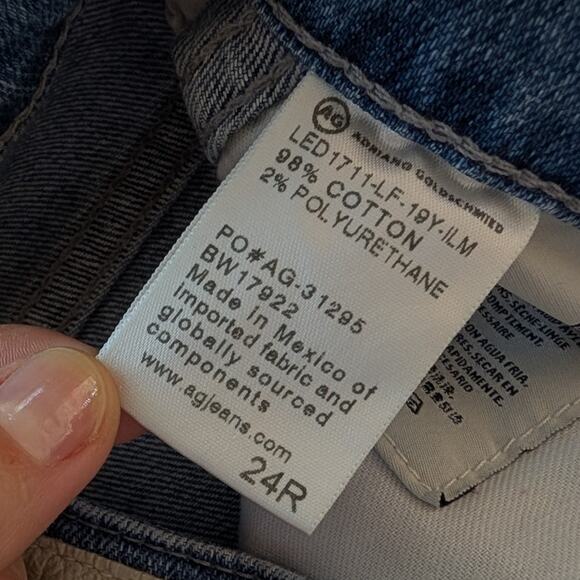 AG Adriano Goldschmied Yvette Blue Denim High Rise Wide Leg Jeans, size 24R - Picture 10 of 10